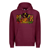 Burgundy Black is beautiful juneteenth Premium Hoodie - Zillion Design Studio
