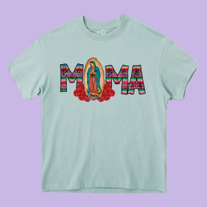 Mama Our Lady Heavy Core Tee Designed By Cowhidedigitalart