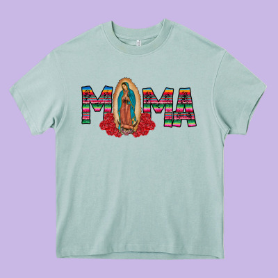 Mama Our Lady Heavy Core Tee Designed By Cowhidedigitalart