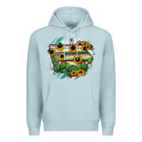 Blue Mist Iowa State Map Premium Hoodie - RanaPortraitStore