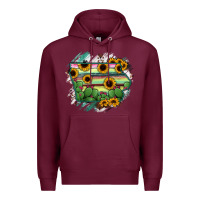 Burgundy Iowa State Map Premium Hoodie - RanaPortraitStore