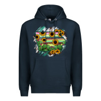 Navy Iowa State Map Premium Hoodie - RanaPortraitStore