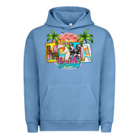 Pigment Pebble Blue mama bear summer Urban Hoodie - Zillion Design Studio