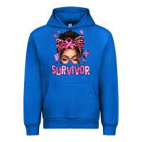 Cobalt breast cancer survivor afro messy bun Urban Hoodie - texasbilliewilder