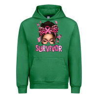 Emerald breast cancer survivor afro messy bun Urban Hoodie - texasbilliewilder
