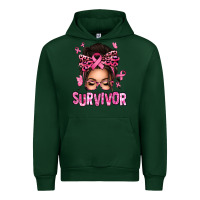 Forest Green breast cancer survivor afro messy bun Urban Hoodie - texasbilliewilder