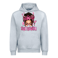 Heather Grey breast cancer survivor afro messy bun Urban Hoodie - texasbilliewilder