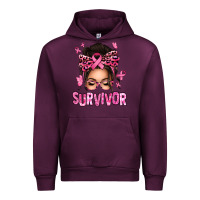 Mauve Wine breast cancer survivor afro messy bun Urban Hoodie - texasbilliewilder