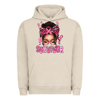 Pigment French Oak breast cancer survivor afro messy bun Urban Hoodie - texasbilliewilder
