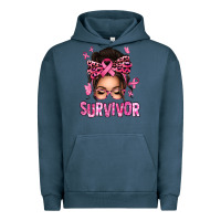 Pigment Midnight Navy breast cancer survivor afro messy bun Urban Hoodie - texasbilliewilder
