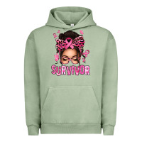 Pigment Oil Green breast cancer survivor afro messy bun Urban Hoodie - texasbilliewilder