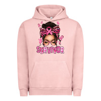 Pigment Salmon breast cancer survivor afro messy bun Urban Hoodie - texasbilliewilder