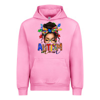 Fuchsia Pink autism mom afro messy bun Urban Hoodie - texasbilliewilder