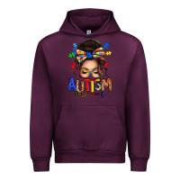 Mauve Wine autism mom afro messy bun Urban Hoodie - texasbilliewilder
