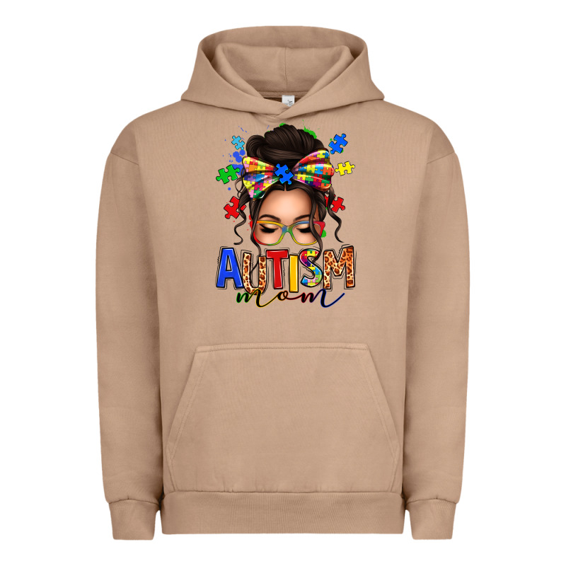 Autism Mom Afro Messy Bun Urban Hoodie by texasbilliewilder | Teevron