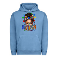 Pigment Pebble Blue autism mom afro messy bun Urban Hoodie - texasbilliewilder