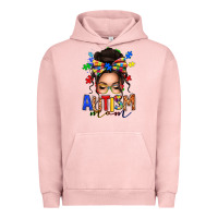 Pigment Salmon autism mom afro messy bun Urban Hoodie - texasbilliewilder