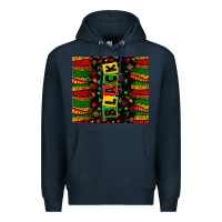 Navy Black license letters  juneteenth Premium Hoodie - Zillion Design Studio