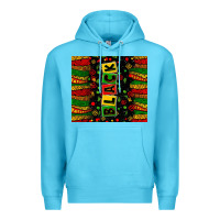Ocean Blue Black license letters  juneteenth Premium Hoodie - Zillion Design Studio