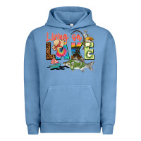 Pigment Pebble Blue living on lake time Urban Hoodie - Zillion Design Studio