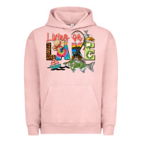 Pigment Salmon living on lake time Urban Hoodie - Zillion Design Studio
