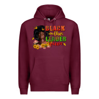 Burgundy Black mother leader queen juneteenth Premium Hoodie - Zillion Design Studio