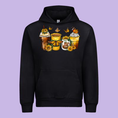Butterfly Coffee Cups Urban Hoodie Designed By Zillion Design Studio