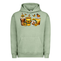 Pigment Oil Green butterfly coffee cups Urban Hoodie - Zillion Design Studio