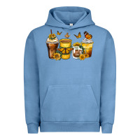 Pigment Pebble Blue butterfly coffee cups Urban Hoodie - Zillion Design Studio