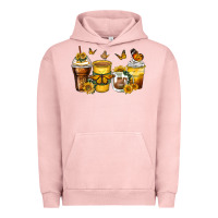 Pigment Salmon butterfly coffee cups Urban Hoodie - Zillion Design Studio