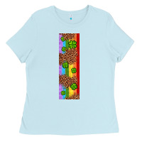 Baby Blue St. Patrick's Day Western Shamrock Leopard Rainbow Ladies Tee - Artiststas