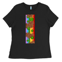 Black St. Patrick's Day Western Shamrock Leopard Rainbow Ladies Tee - Artiststas