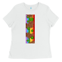 White St. Patrick's Day Western Shamrock Leopard Rainbow Ladies Tee - Artiststas