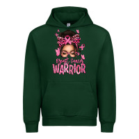 Forest Green brest cancer warrior afro messy bun Urban Hoodie - texasbilliewilder