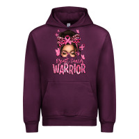 Mauve Wine brest cancer warrior afro messy bun Urban Hoodie - texasbilliewilder