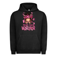Pigment Black brest cancer warrior afro messy bun Urban Hoodie - texasbilliewilder