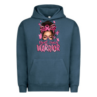Pigment Midnight Navy brest cancer warrior afro messy bun Urban Hoodie - texasbilliewilder