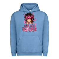 Pigment Pebble Blue brest cancer warrior afro messy bun Urban Hoodie - texasbilliewilder