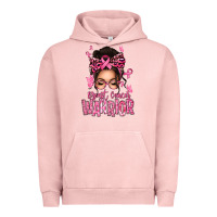 Pigment Salmon brest cancer warrior afro messy bun Urban Hoodie - texasbilliewilder