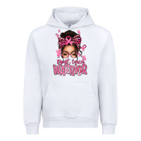 White brest cancer warrior afro messy bun Urban Hoodie - texasbilliewilder