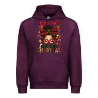Mauve Wine just a girl who loves christmas afro messy bun Urban Hoodie - texasbilliewilder