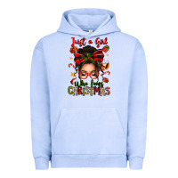 Pigment Grape Ice just a girl who loves christmas afro messy bun Urban Hoodie - texasbilliewilder