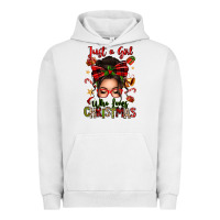 Pigment Lunar Rock just a girl who loves christmas afro messy bun Urban Hoodie - texasbilliewilder