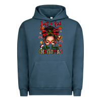 Pigment Midnight Navy just a girl who loves christmas afro messy bun Urban Hoodie - texasbilliewilder