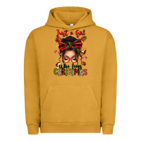 Pigment Peanut Butter just a girl who loves christmas afro messy bun Urban Hoodie - texasbilliewilder