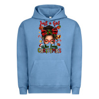 Pigment Pebble Blue just a girl who loves christmas afro messy bun Urban Hoodie - texasbilliewilder