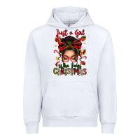 White just a girl who loves christmas afro messy bun Urban Hoodie - texasbilliewilder