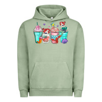 Pigment Oil Green ariel coffee cups Urban Hoodie - Zillion Design Studio