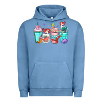 Pigment Pebble Blue ariel coffee cups Urban Hoodie - Zillion Design Studio