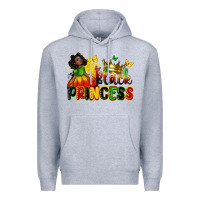 Heather Grey Black princess juneteenth Premium Hoodie - Zillion Design Studio
